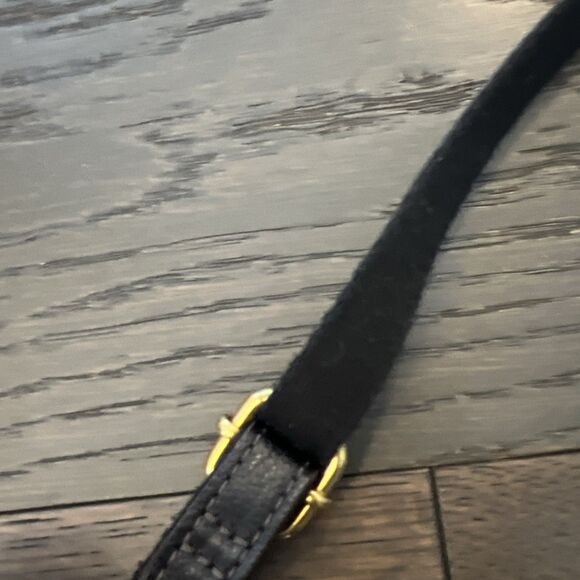 Fossil Black Leather Crossbody Purse gold tone hardware No Key - Picture 5 of 13